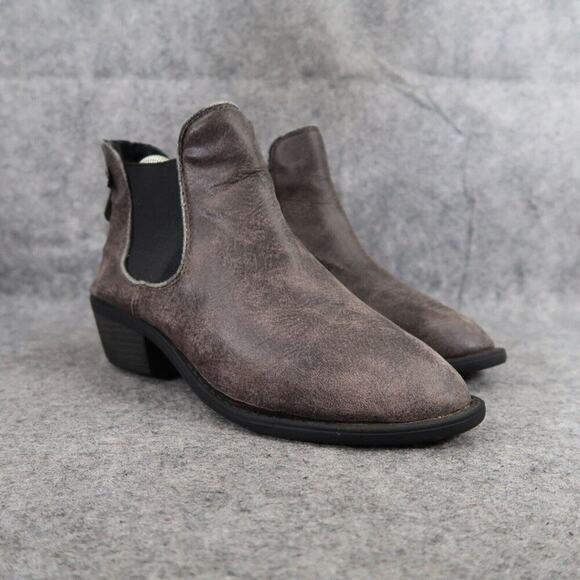 Soda Shoes Womens 7.5 Booties Casual Fashion Pull On Double Gore Ankle Boot Grey - Picture 1 of 14